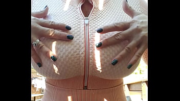 Step Mother Monte Takes A Video Of Her Big Boobs After Her Workout