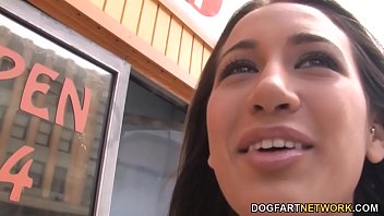 Amia Miley Gives Blowjob And Gets Fucked By A Big Gloryhole Cock