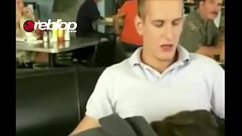NO SHAME Waitress Interrupts Restaurant Public Blowjob