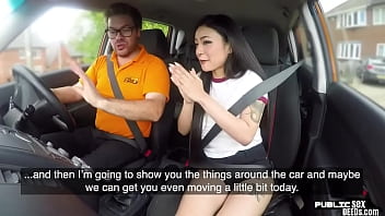 Cardriving Tattoo Asian Oral Pleased And Banged By Instructor