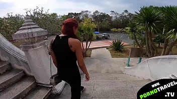 Redhead Asian Make Blowjob On Balcony