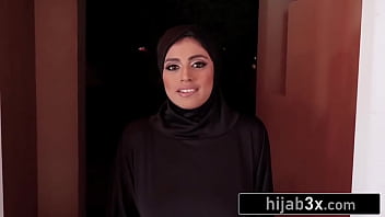 Sleazy Guy Fucks His Boss' Big Boobs With Her Hijab Still On
