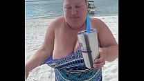 Slutty Bbw Duca Wife Flashes Her Big Tits On A Public Beach