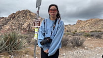 Lost Hitchhiking Korean Girl Gives Blowjob And Takes Cumshot In Wilderness
