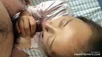 Asian Wife Stroking & Sucking Cock In Front Of Camera