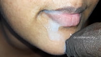Desi Indian Girl Tasting Lover Cum In Cute Mouth And  Lip !!