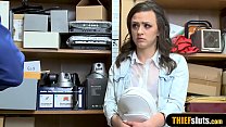 Alex More With Tiny Tits Got Caught And Punish Fucked In The Ass By A Perverted Security Guard On CCTV